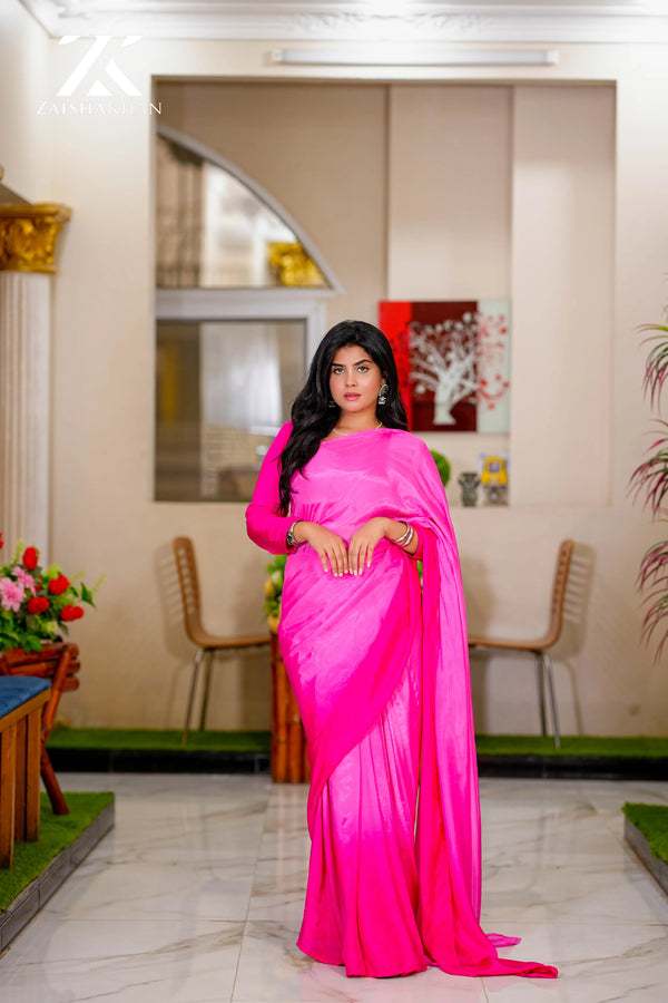 Pink Tie & Dye Pure Medium Silk Saree ZK-0013