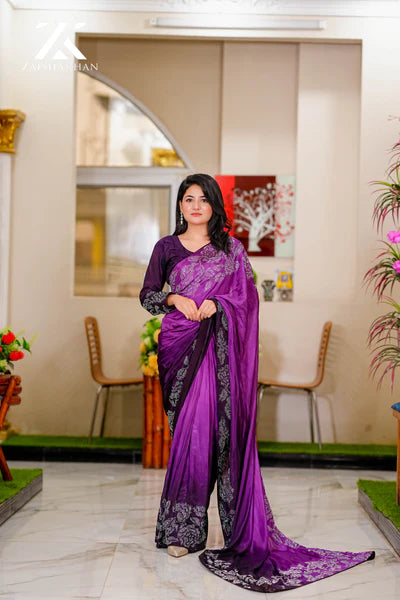 Purple Pure Medium Silk Saree ZK-0020