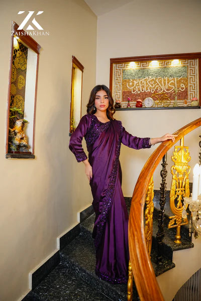 Purple Shamoz Silk Saree ZK-0022