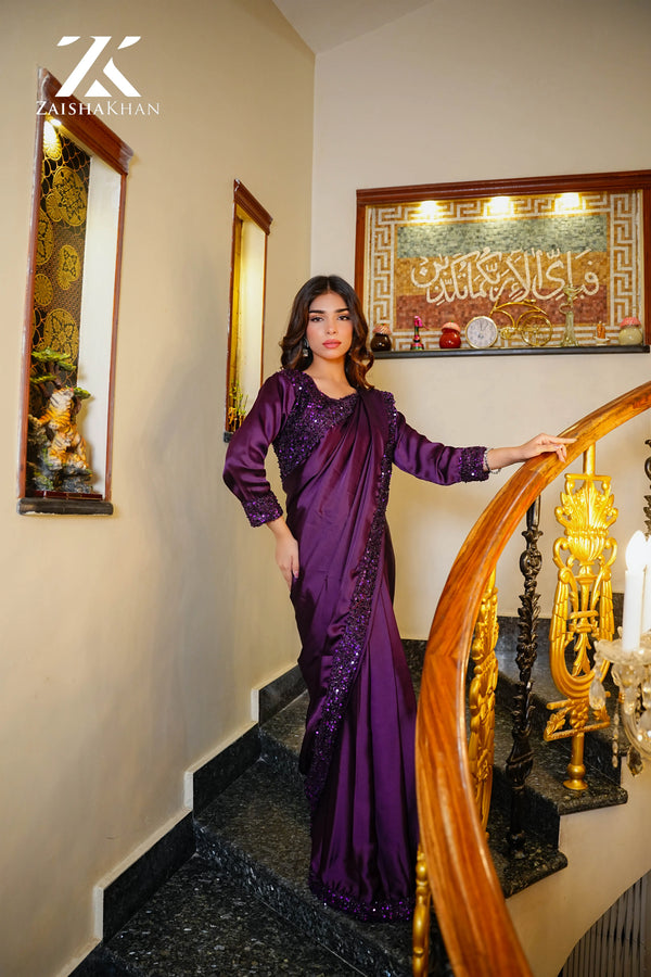 Purple Shamoz Silk Saree ZK-0022