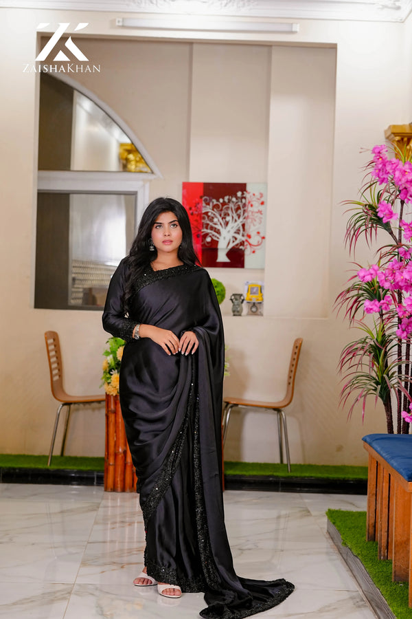 Black Shamoz Silk Saree ZK-0021